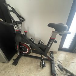 Caromix Exercise Bike Indoor Stationary Bike with Comfortable Seat Cushion, Monitor with Pulse & Ipad Mount for Home Cardio Gym with 300lbs Weight Cap