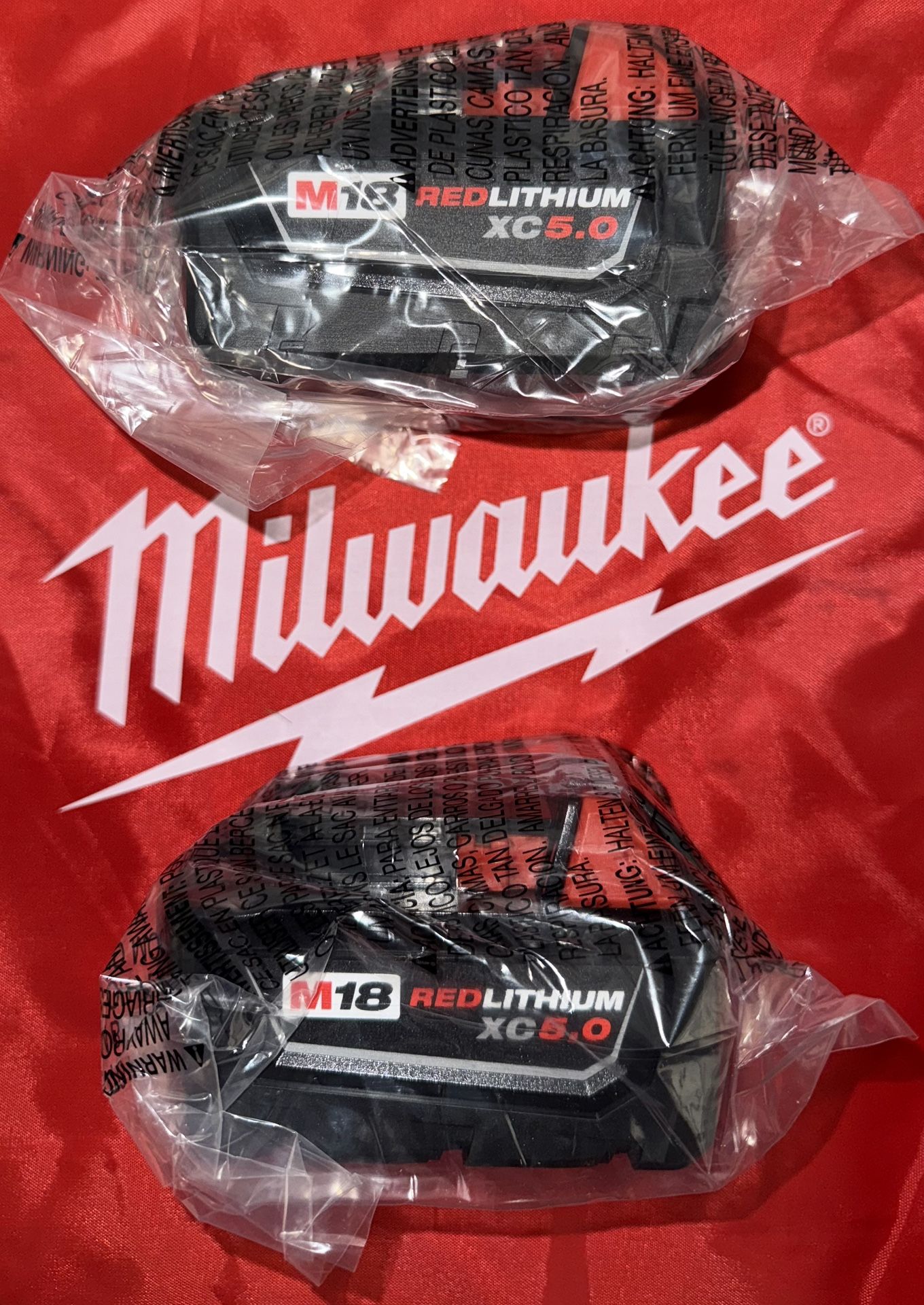 Milwaukee M18 5.0xc Battery Set of 2. Model #48-11-1852. (New from Kits)