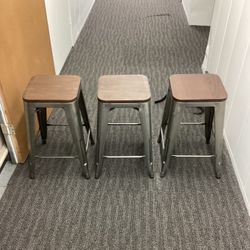 Hampden Industrial 24" Counter Height Barstool Natural Metal - Threshold (3 Stools Available, $20 per)