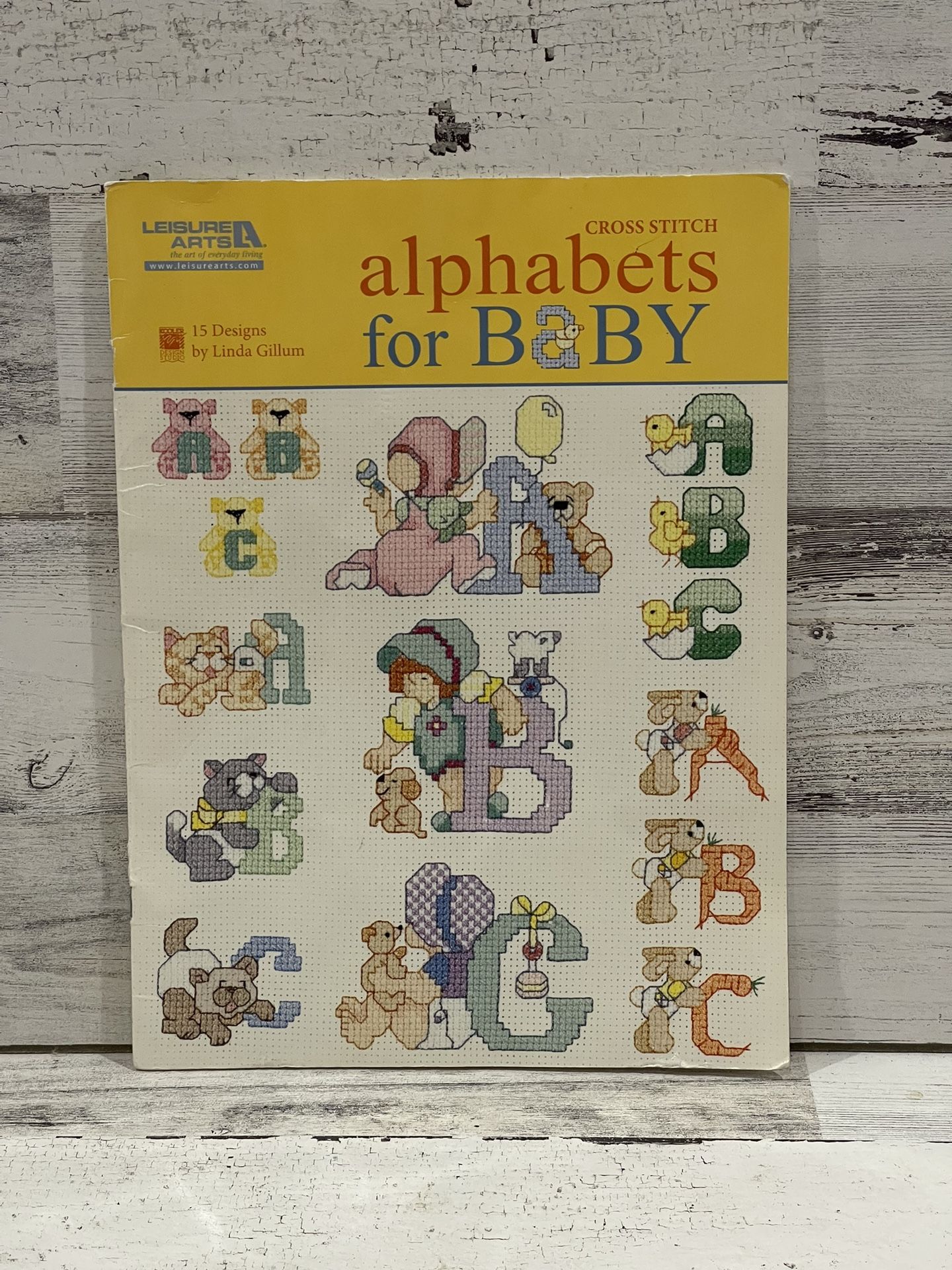 Leisure Arts Alphabets For Baby Cross Stitch Book - Patterns for 15 Alphabets