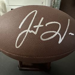 JUSTIN HERBERT SIGNED LA CHARGERS FULL SIZE AUTOGRAPHED WILSON FOOTBALL wCOA 895