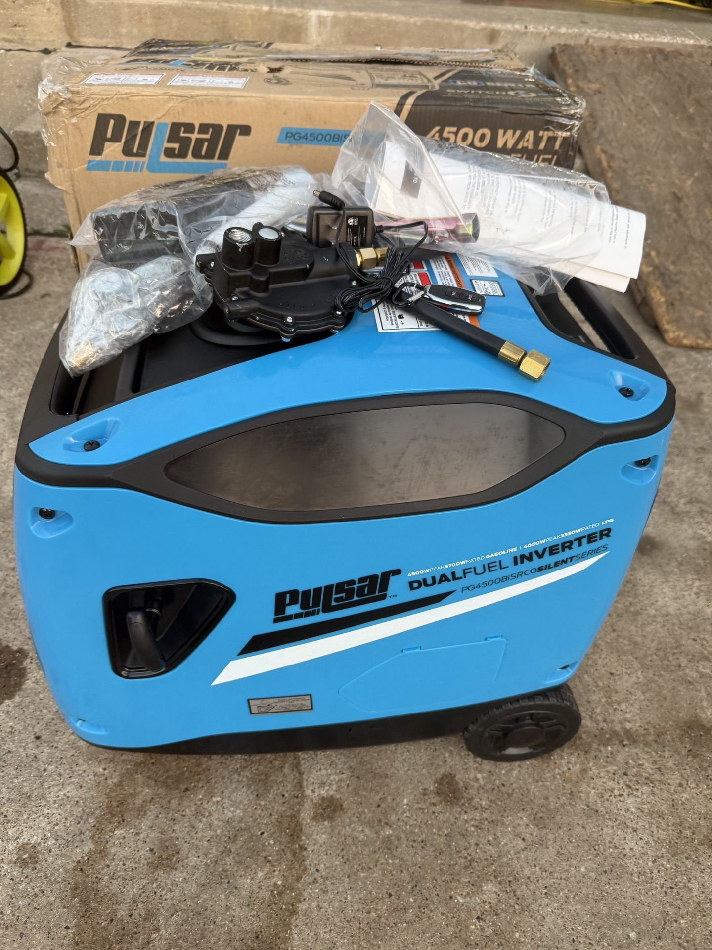 Pulsar 4,500-Watt/3,700-Watt Dual Fuel with Recoil, Remote and Push Button Start Portable Inverter Generator with CO Alert