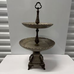 Castilian Two-Tier Decorative Serving Stand