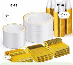 Plastic plates and party staff