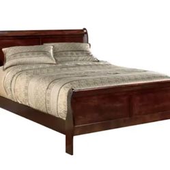 Ashley Furniture Brown Bedroom Bed Frame and Side Table 