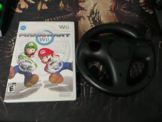 Nintendo mario kart Wii with oem wheel accessory