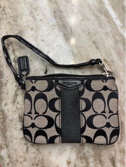 signature coach wristlet handbag gray