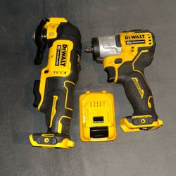 12 V Brushless Dewalt Oscillating Multitool With One Battery And A 12v 3/8 (10mm) Impact. No Charger!!