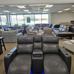100 % Real Leather Sofa -Greymel 