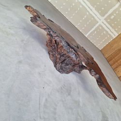 Antique Nakashima Style Live Edge Red Wood Slab Rustic Coffee Table