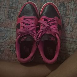 Pink and black Nike Dunk Lows *Plus A Sprayground