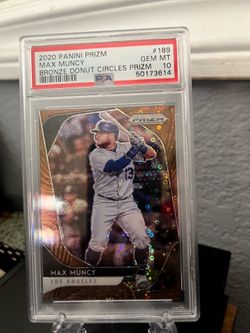2020 Panini Prizm Max Muncy Bronze Donut Circles Prizm PSA 10 /25 Dodgers