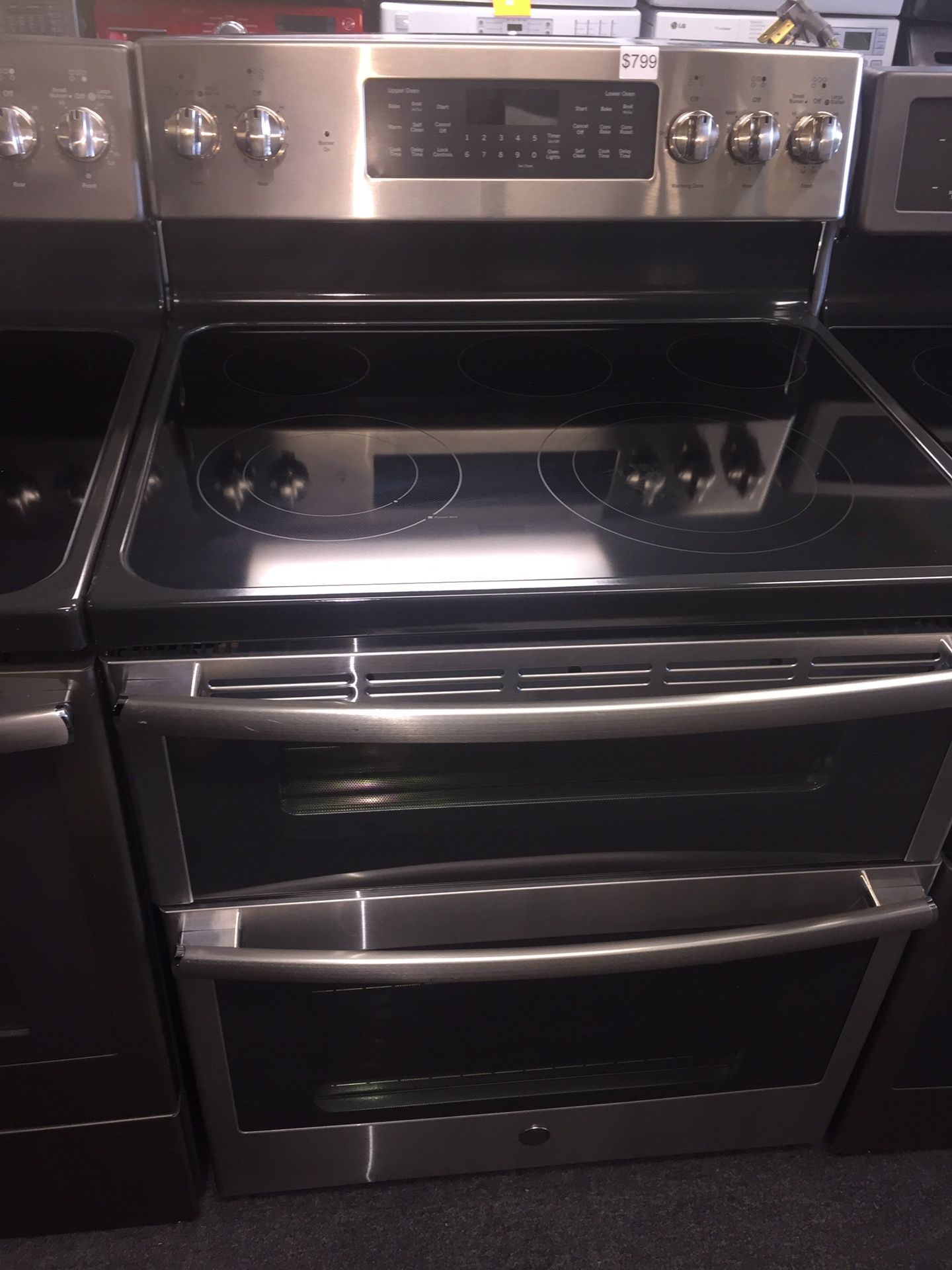 GE stainless steel electric stove double oven 6 months warranty