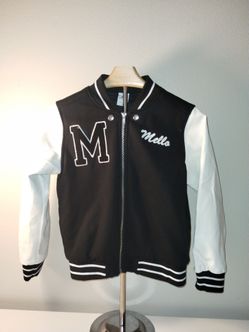 Marshmello Spirit Halloween Costume Jacket Kids Medium Black Varsity Mello Zip