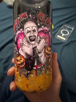 Custom Snow Globe tumbler Art the Clown