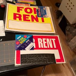 5 FOR RENT SIGNS W/ Numbers 