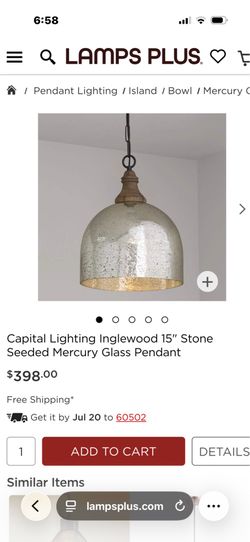 NEW Mercury Glass and Real Wood Pendant/ I have TWO/$80 each/ standard light bulb