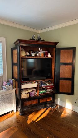 Armoire -two tone wood color.
