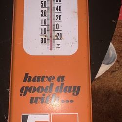 Vintage 1950's 60's Fram Autolite Advertising Sign Thermometer