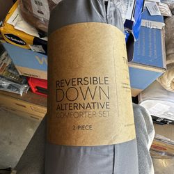 reversible down alternative comforter set 2 pcs TWIN Size