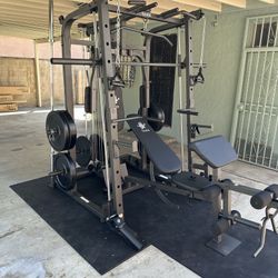  Smith Machine SM1001/FID Adj Bench/Gym Equipment/Fitness/Squat Rack/‼️⭕️WEIGHTS AND OLYMPIC BARBELL SOLD INDIVIDUALLY ⭕️‼️FREE  DELIVERY🚚 