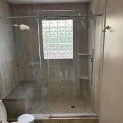 Large Vigo Glass Shower Sliding Door 