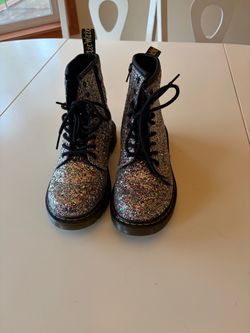 New Girls Sz 3 Dr Martens Glitter Boots 1460