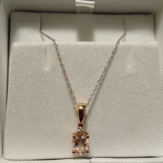 Genuine Morganite ππ 10k Rose Gold πΉ Valentine's Day Necklace! π
