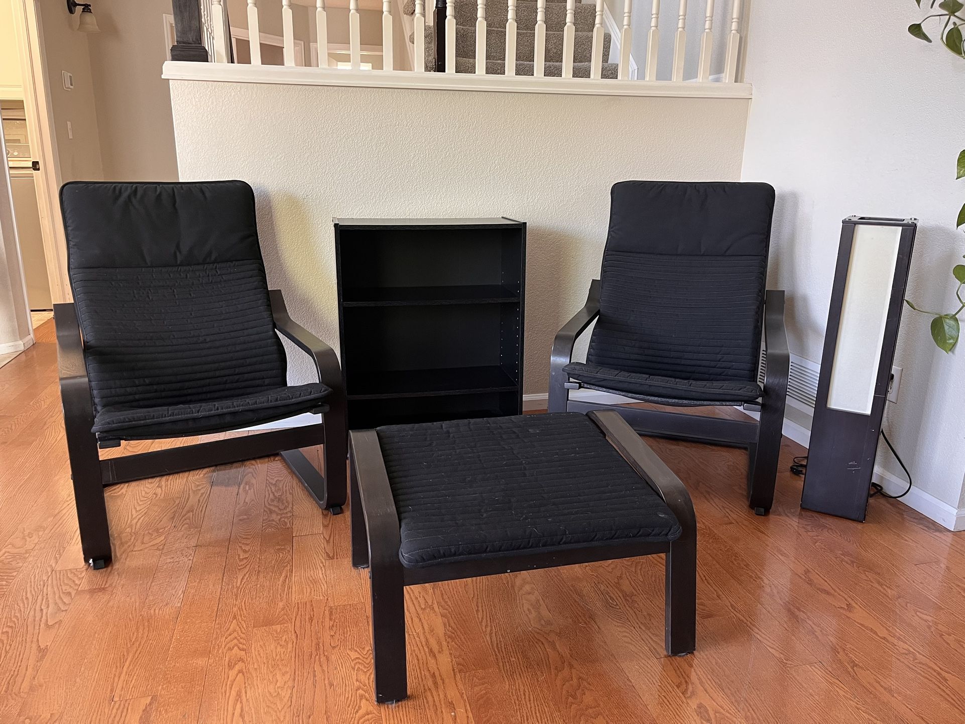 Black Chairs W Ottoman