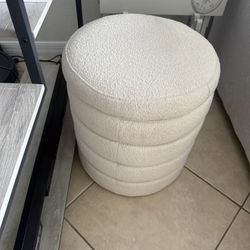Off-White Storage Ottoman 