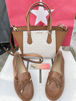 Michael Kors  Taryn Small Signature Logo and Leather Convertible Crossbody Bag NWT  Michael Kors Women's Sutton Moccasin Flat Loafers size 8 NEW (No B