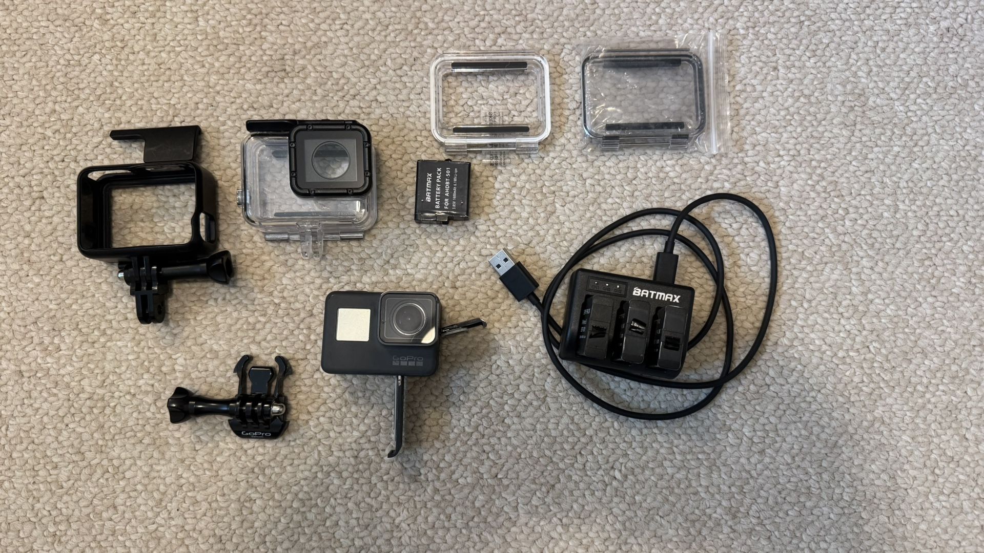 GoPro HERO5 BLACK Camera 4 Batteries And Bundle