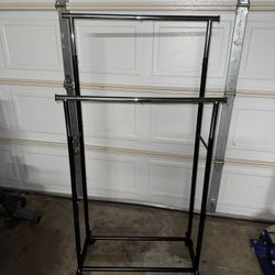 Standard Double Rod Garment Rack, Black