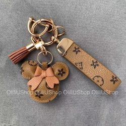 Beautiful Luxury Leather Mickey Keychain