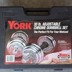 YORK 30 LB ADJUSTABLE DUMBBELL SET