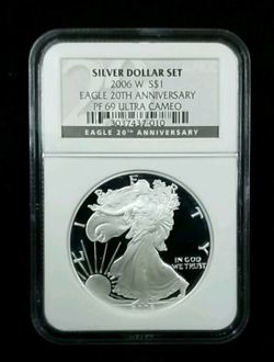2006 W S$1 EAGLE 20TH ANNIVERSARY PF 69 ULTRA CAMEO