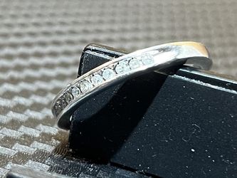 Sterling Silver Diamond Ring Size 7