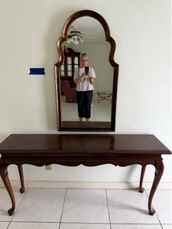 Ethan Allen Sofa Table & Mirror