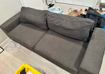 Gray Fabric 2-Seat Sofa