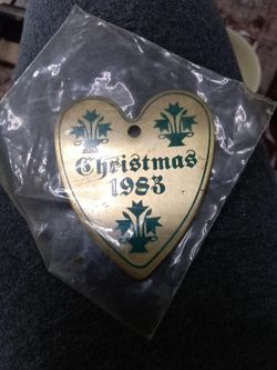 1983 Baldwin Brass Heart-Shaped Christmas Ornament - Sealed In Package VTG