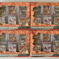 Charizard ex Premium Collection Booster Bundle Pokemon Packs Box ETB Elite Prismatic Destined Surging Mega Black White 151 Heroes One Piece OP Case