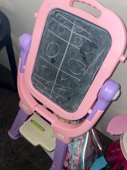Magnet / chalk board stand .