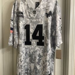 Detroit Lions Amon-Ra St. Brown Arctic Camo Salute To Service Jersey Men’s XXL