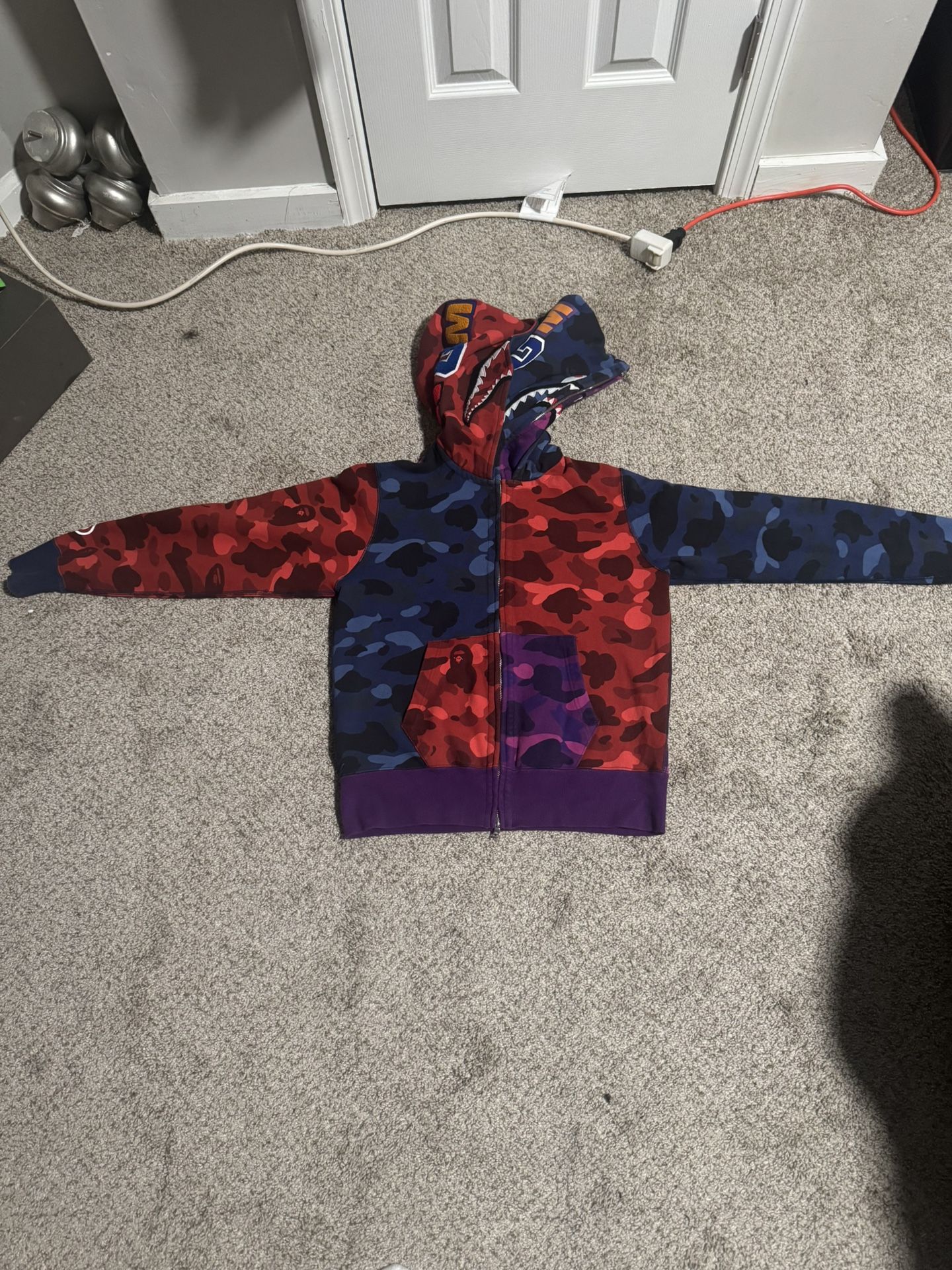 BAPE Double Shark Crazy Camo Hoodie