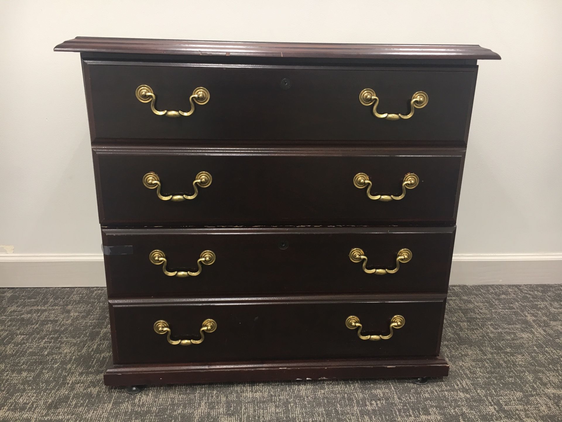 Wood 2-drawer file cabinet