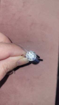 2.2 Carat Round Moissanite Ring Size 8