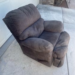 Dark Brown Fabric Recliner Chair