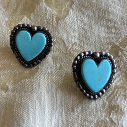 Turquoise And Silver Earrings