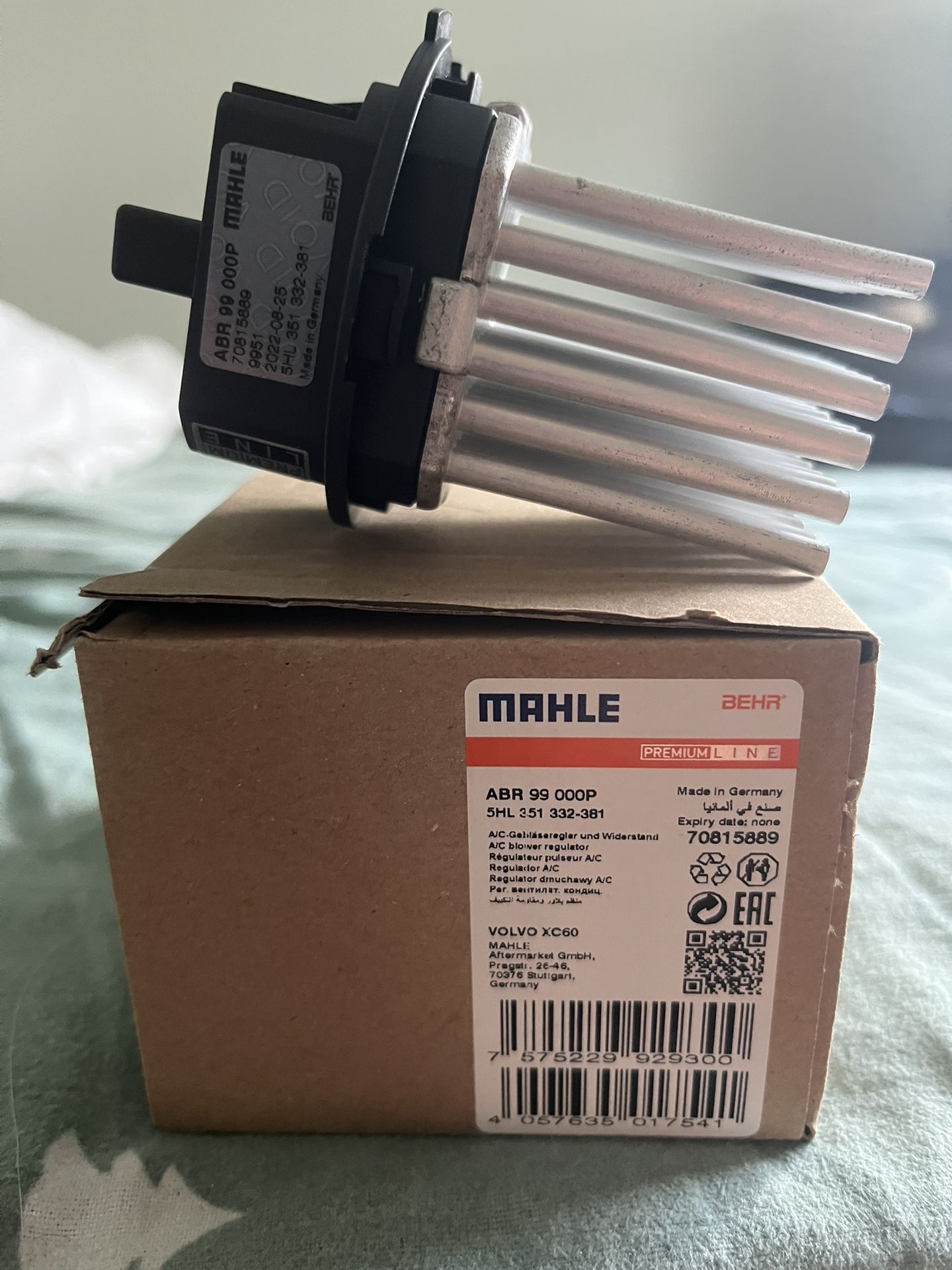 2010-2018 Volvo Xc60 Blower Motor Resistor