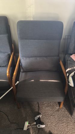 Two Grey lounge chair